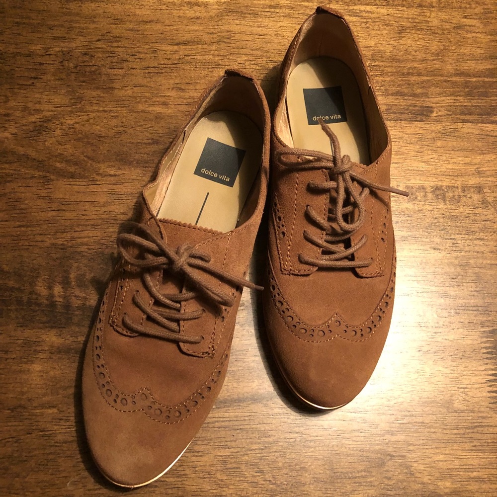 Dolce Vita Brown Suede Oxford Shoes Size 8M
